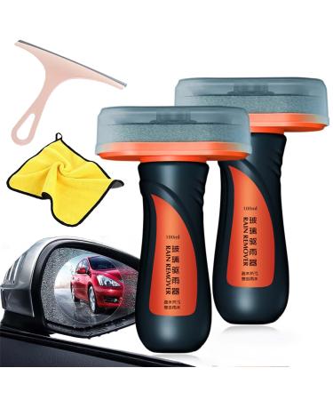 Louisx Glass Cleaning Board Glass Coating for Windshield 2-in-1 Glass Cleaner Plus Rain Repellent Repel Glass and Surface Cleaner Improves Clarity and Visibility (2PCS Rain Remover) 2PCS Rain Remover