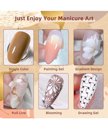 6-Piece Nude Gel Nail Polish Kit with Nail Brush - DIY Manicure Set for Women - Buy Online on GoSupps.com