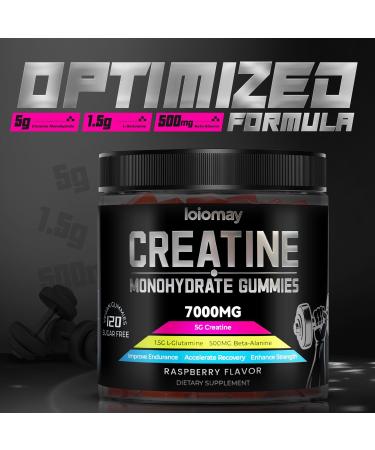 Creatine Monohydrate Gummies Creatine Complex for Men & Women for Improve Endurance Strength & Recovery with L-Glutamine Beta-Alanine Vitamin B12 Sugar-Free Vegan No Bloating GMP-certified Raspberry - Buy Online on GoSupps.com