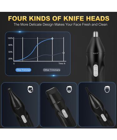 Gifnytee Nose and Ear Hair Trimmer | Professional Painless Facial & Eyebrow Clipper for Men & Women - Rechargeable Black & Blue FR909 - Buy Online on GoSupps.com