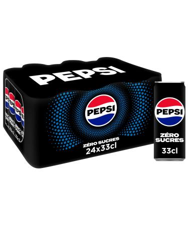 PEPSI Soda au Cola Sans Sucres - Lot de 24x33cl Nature 24x33cL
