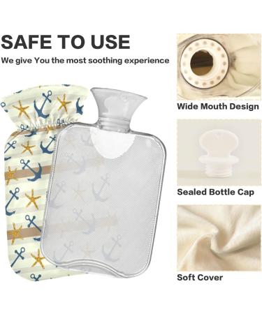 Naanle Stripes Sea Esters Anchor Hot Water Bottle - 2L Transparent Bottle for Bed Hand & Feet Warmer | Pain Relief & Heat Therapy | International Shipping Available - Buy Online on GoSupps.com