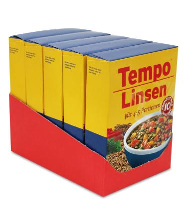 5 -way savings pack Tempo lenses (5 x 225 g) for 4 - 5 portions each quickly and easily prepared lens dish lens stew 225 g (5 Pack)