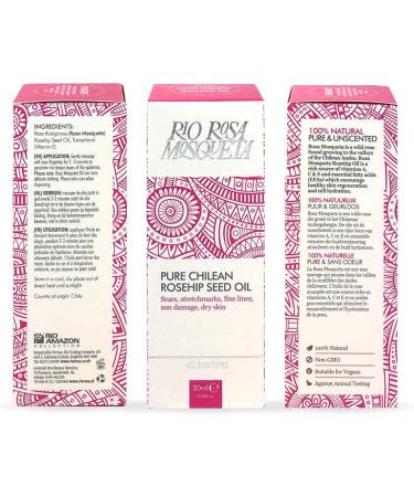 Rio Trading Amazon Rose Mosqueta Oil 20ml - Pure Organic Oil for Skin - Pack of 1 - Buy Online on GoSupps.com