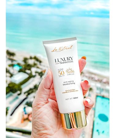 Luxury Sunscreen Anti-Aging 50 SPF | Paraben-Free UVB/UVA Booster for Sensitive & Acne-Prone Skin - Buy Online on GoSupps.com