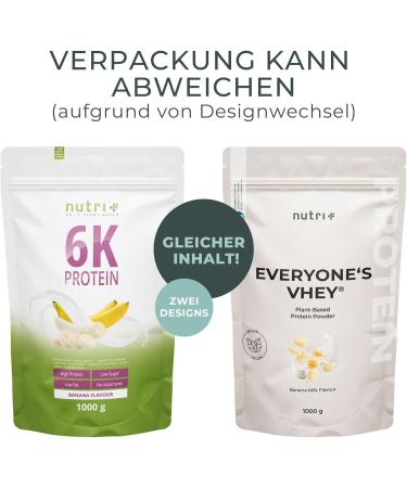 Nutri+ Protein Powder 2 kg Banana - 82.8% Protein - Vegan 6-Component Blend - Lactose-Free - Aspartame-Free - Shape & Shake (2 Pack) - Buy Online on GoSupps.com
