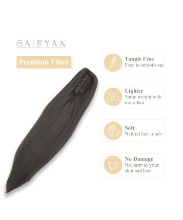54cm Dark Brown Gairyan Ponytail Extensions | Clip In Synthetic Hair Extensions for Women | Smooth Long Hair Braid - Buy Online on GoSupps.com