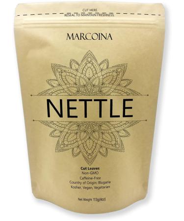 Marcoina Nettle Leaves Herbal Tea - Caffeine-Free Cut Leaf 113g(4oz) Origin from Bulgaria Premium Quality in Resealable Bag NETTLE Leaves Cut 113-g. / 4-oz. - Buy Online on GoSupps.com