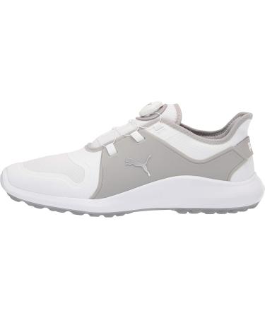 PUMA Men's Ignite Fasten8 Disc Golf Shoe 10.5 - Puma White/Silver/High Rise - Buy Online on GoSupps.com
