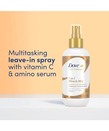 Dove 7-in-1 Miracle Mist for Women - Anti Frizz Detangler Shine Enhancer Vitamin C Repair Treatment for Damaged Hair Leave In Conditioner 7.5 Fl Oz (Pack of 2) - Buy Online on GoSupps.com