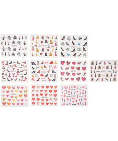 Nail Decal Nail Art Sticker Lipstick High Heels Pattern Self Adhesive for Home for Nail Salon for Natural Nail for Artificial Nail - Buy Online on GoSupps.com