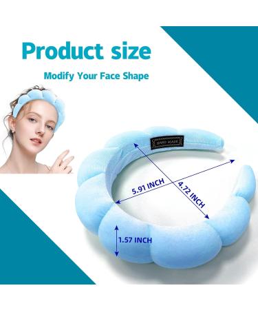 Sponge Spa Headband 2 Pack for Women & Girls - Terry Cloth Hair Band for Skincare & Makeup Removal - Black & Blue - Free Size - Buy Online on GoSupps.com