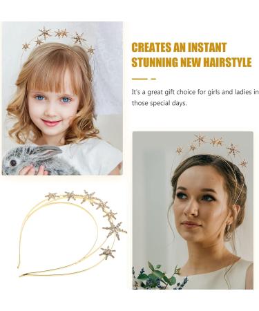 Beaupretty Silver & Gold Strass Star Crown Headband | Wedding Tiara & Pageant Princess Crown | Perfect for Christmas & Special Occasions - Buy Online on GoSupps.com