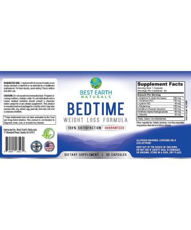 Earth Naturals Bedtime Weight Loss Supplement - Metabolism Booster, Appetite Suppressant, Sugar Cravings Reducer - 30 Day Supply - Buy Online on GoSupps.com