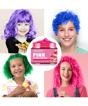 Temporary Hair Color Wax: Blue Purple Pink Green | DIY Wash Out Hair Dye Cream for Halloween | Kids Men Women Friendly - Buy Online on GoSupps.com