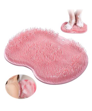 Slip-proof silicone massage pad back scrubber foot brush W scher Massageger Dusche with suction cup silicone massage cleaner relaxing cleaning peeling massages your back (red)