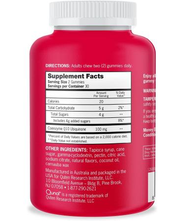 Qunol CoQ10 Gummies 100mg - Delicious Heart Health Support - 60 ct - Buy Online on GoSupps.com