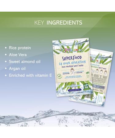 Superfood Masque en feuille de bambou pour hydratation 24 heures avec prot ines de riz nourrissantes pour une hydratation longue dur e - Buy Online on GoSupps.com