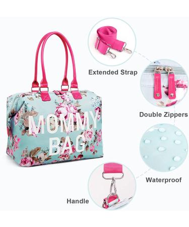 LitBear Hospital Bag for Labor and Delivery - Large Waterproof Mommy Bag - Multifunctional Overnight Bag for Women (Blue Floral) - Buy Online on GoSupps.com