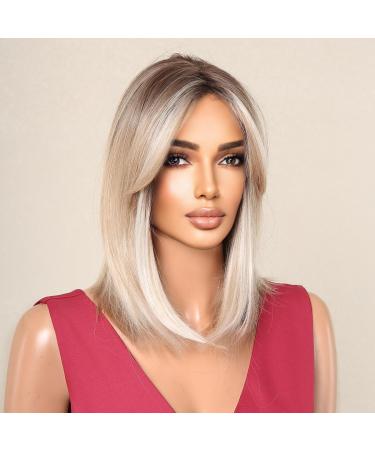 Testar Blonde Shoulder-Length Wig for Women | Layered Bob - 14 Synthetic Heat-Resistant Glueless Wig for Daily Use - Buy Online on GoSupps.com
