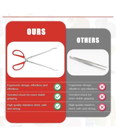 Reptile Feeding Tongs - 15 Inches Anti-Skid Feeding Tongs Steel Reptile Feeding Tong Tools for Hold Worm Anti-Skid Feeding Tongs Curved Mouth - Buy Online on GoSupps.com