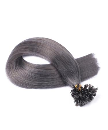 Keratin Bonding Hair Extensions - Dark Grey 60cm 50 Strands 100% Remy Real Hair - U-Tip by Novon Hair Extensions - Buy Online on GoSupps.com