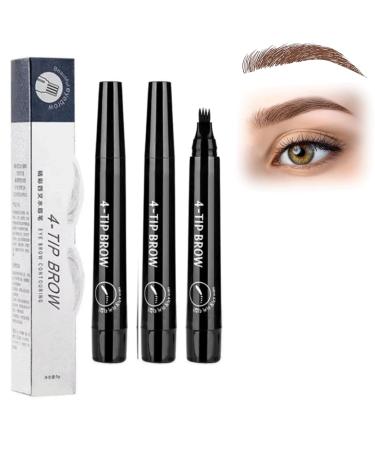 Nexavale Eyebrow nexavale eyebrow pencil Matezis Eyebrow Matezis Eye Pencil 3d waterproof microblading eyebrow pen 4 fork tip tattoo (2black)