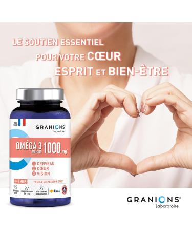 Omega 3 1000 mg GRANIONS | Wild Fish Oil EPAX - High Concentration Omega 3 DHA EPA + Vitamin E - Omega3 Dietary Supplement - Omega-3 Non-GMO Friend of the Sea Certified - 60 Capsules - Buy Online on GoSupps.com