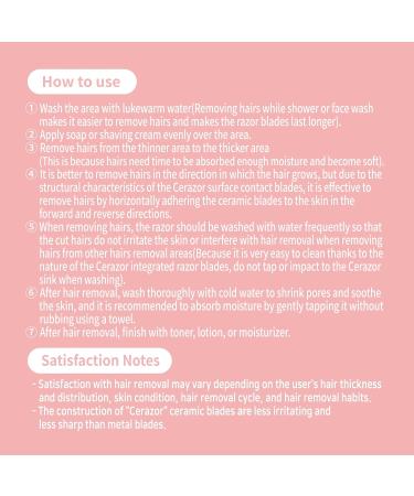 Cerazor Pink Ceramic Razor for Women - No Metal Allergy & Skin Damage | Safe Shaver for Sensitive Skin - Buy Online on GoSupps.com