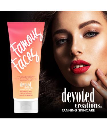 Devoted Creations Famous Faces Facial Tanning Lotion 3.4 Fl. Oz. - Hypoallergenic Skin Perfecting Formula - Buy Online on GoSupps.com
