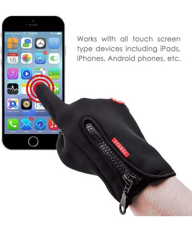 Outdoor Winter Touchscreen Warm Gloves  Water Resistant Windproof Anti-Slip Sports Gloves for Cycling Driving Running Hiking Climbing Skiing Sports  Adjustable Size for Men&Women Black Large - Buy Online on GoSupps.com
