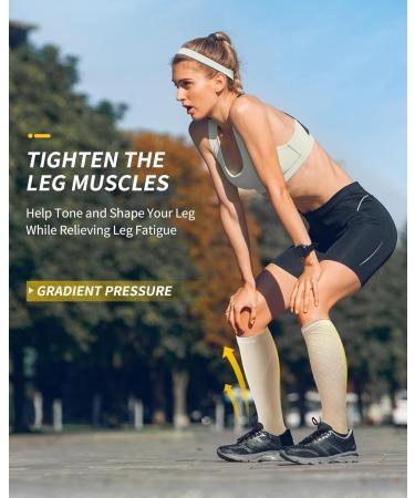 Buy Cambivo Compression Stockings for Men & Women - 2 Pairs of Support Socks for Running Sports Travel & Cycling - XXL Beige - Buy Online on GoSupps.com