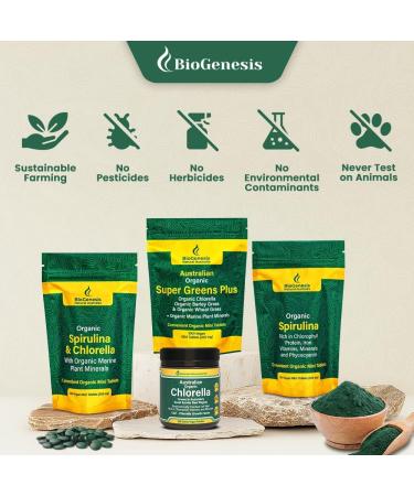 Biogenesis SuperGreens Plus Tablets 300 Count (200 mg) | Unflavored | Organic Chlorella Wheatgrass & Barley Grass | Australian Grown | Supports Energy & Immunity | Vegan Mini Talets SuperGreens Plus - Tablet 2.1 Ounce (3  - Buy Online on GoSupps.com