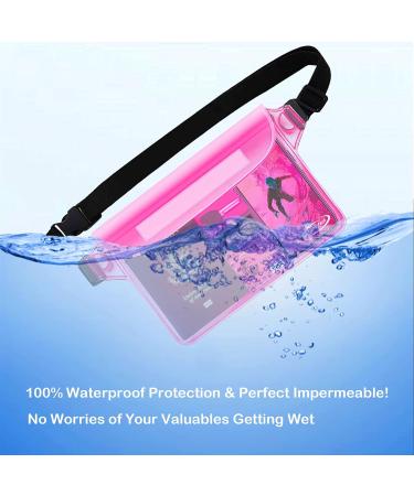 AiRunTech Waterproof Pouch with Waist Strap (2 Pack) - Keep Phone and Valuables Safe & Dry | Ideal for Beach, Boating, Swimming, Snorkeling | Black + Pink - Buy Online on GoSupps.com