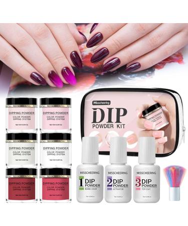 Acrylic Nails Dip Powder Nail Kit Nude Pink Glitter 6 Colors Acrylic Dipping Powder System Kit For French Nail Manicure Nail Art Set 10ml Colorful Rhinestones (A One Size) One Size A - Buy Online on GoSupps.com