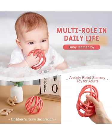Baby Sensory Teether Ball - Grasping Activity Toy for 3-12M Boys and Girls | BPA-Free Silicone Chew Toy for Teething Relief - Buy Online on GoSupps.com