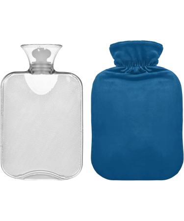 Dark Blue Hot Water Bottle with Cover - 2L Pain Relief for Women | Ideal Hot Water Bag for Comfort - Buy Online on GoSupps.com