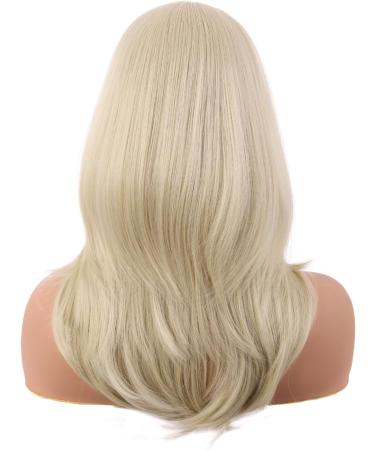 MapofBeauty 20 Inch Long Layered Blonde Synthetic Shoulder Length Wig with Bangs - Ideal for Daily Wear or Parties - Buy Online on GoSupps.com