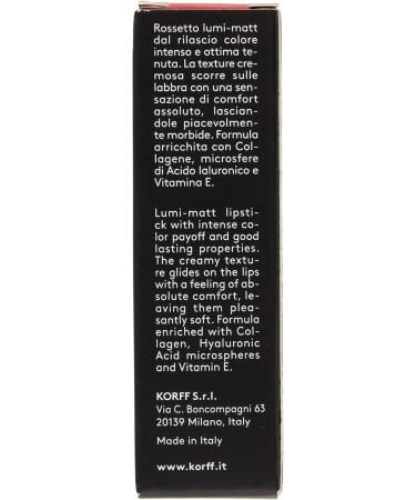  Korff Korff Lumi-matt Lipstick intense color and excellent hold creamy texture with collagen hyaluronic acid and vitamin E 02 nudes 4.2 ml - Buy Online on GoSupps.com