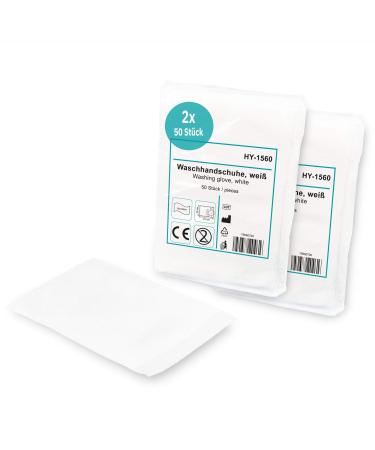 Hypafole single-wash gloves 100 pieces (2x50) I one-off flap for babies & adults I skin-friendly & soft disposable flaps made of tear-resistant fabric for body and intimate care I 15x23cm 100 pieces