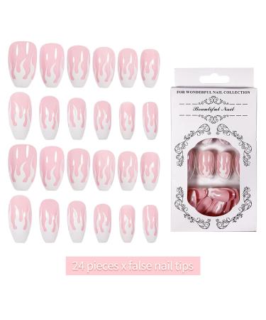72 Short Coffin False Nails Set - Full Cover Press On Tips in Pink, Green, and Black - Acrylic Stick On Short Nails for Women and Girls - Buy Online on GoSupps.com