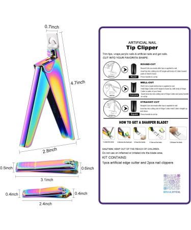 Nail Clippers for Acrylic Nails INFILILA Acrylic Nail Clippers Professional Adjustable Nail Tip Cutter Stainless Steel Acrylic Nail Trimmer Manicure Pedicure Sharp Rustproof Salon and Home DIY Rainbow - Buy Online on GoSupps.com