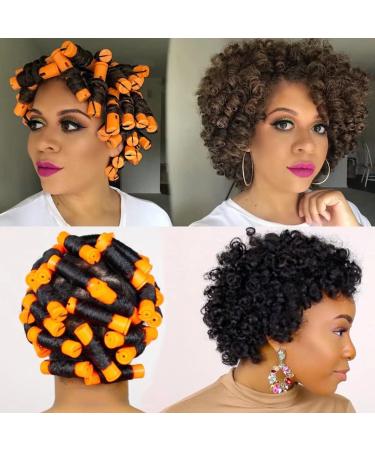 40pcs Orange Perm Rods Set for Natural Hair - Cold Wave Hair Curlers for Women - DIY Hairdressing Tools - 40 Count - Buy Online on GoSupps.com