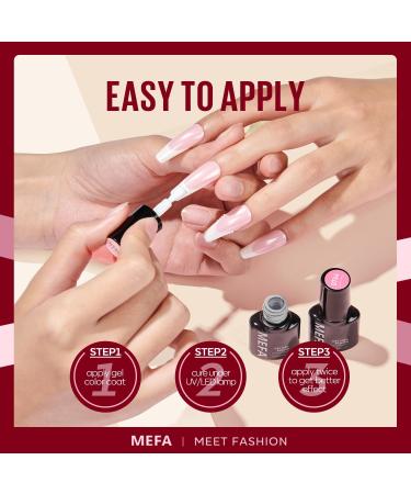 MEFA Red Gel Nail Polish Set 12 Colors Pink Brown Gel Polish Set Dark Red Gel Polish Soak Off UV Led Gray Glitter Nail Gel Manicure at Home DIY Salon for Women - Buy Online on GoSupps.com