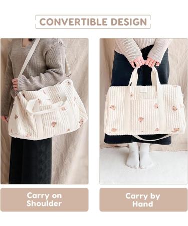 Sonarin Big Capacity Embroidery Baby Diaper Bag | Light Travel Hand Luggage Carrier with Shoulder Strap - Perfect Baby Bag - Buy Online on GoSupps.com