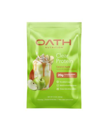 Oath Nutrition Clear Whey Isolate Protein Powder Caramel Apple 20g Complete Protein per Serving No Added Sugar Grass-Fed Single Serving (6 Count)