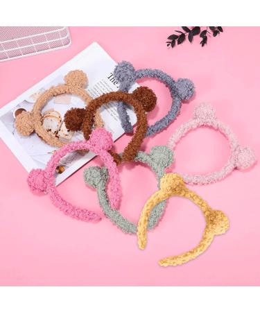RmKbe 8 Pieces Bear Ears Headbands Cute Makeup Hairbands Fluffy Hair Hoops Party Costume Decoration Headband for Women Girls - Buy Online on GoSupps.com