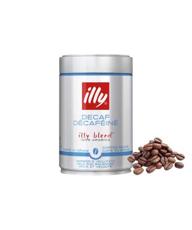 illy Decaffeinated Whole Bean Coffee (Medium Roast Green Top) 8.8-Ounce Tins Pack of 2