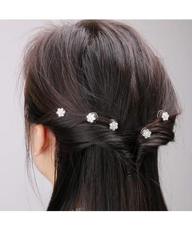 24 Pcs Spiral Hair Pins Bridal Hair Clips Crystal Pearls Swirl Hair Accessories - Gold & Silver | Wedding Party Hair Twists Coils - Buy Online on GoSupps.com