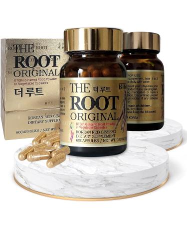 BTGIN Korean Red Ginseng Capsules Natural Energy Supplements for Immune Support Stress Relief Focus and Mental Clarity The Root Original Enriched with Pure Ginsenosides Rg3